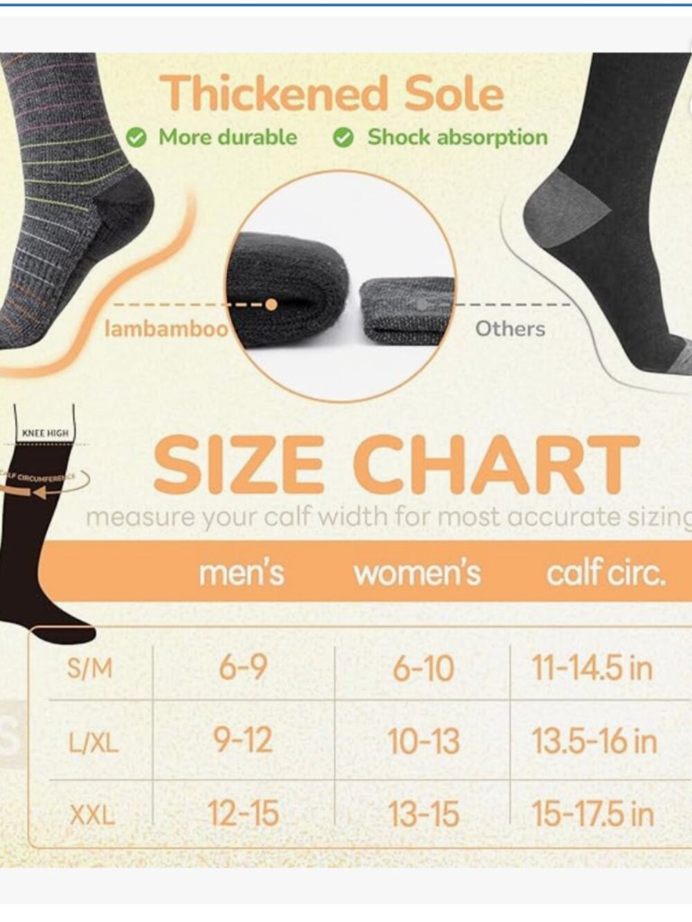 Merino Wool Compression Socks - Picture 2 of 4